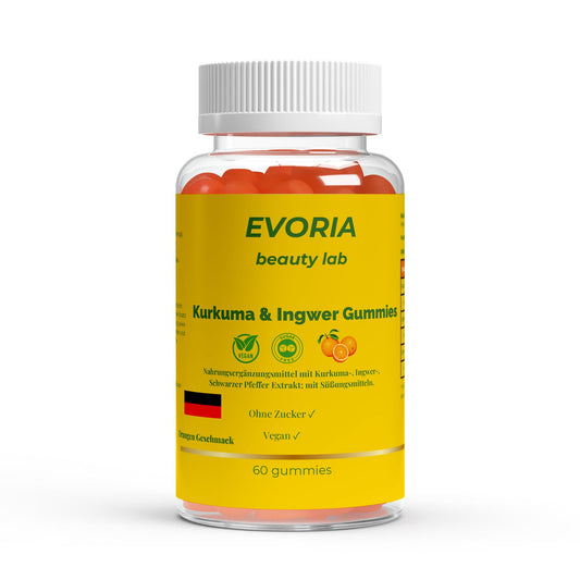 Gummies Curcuma+Gingembre+Poivre Noir - 60 Pièces - evoria beauty lab