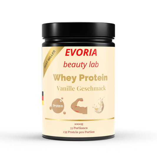 Whey Proteine goût vanille 23g par portion - 1000g EVORIA BEAUTY LAB - evoria beauty lab